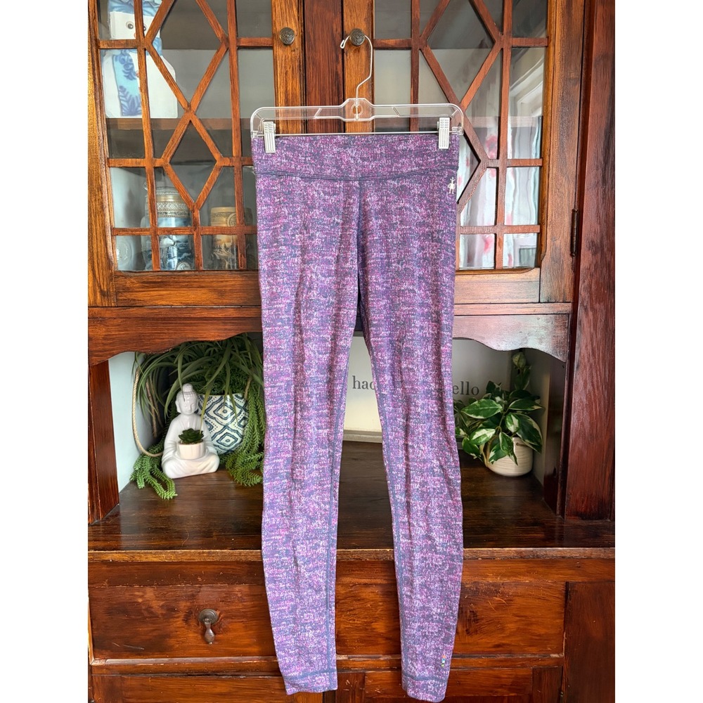 Smartwool Womens Merino Wool Base Layer Leggings Purple Space Dye Size Medium